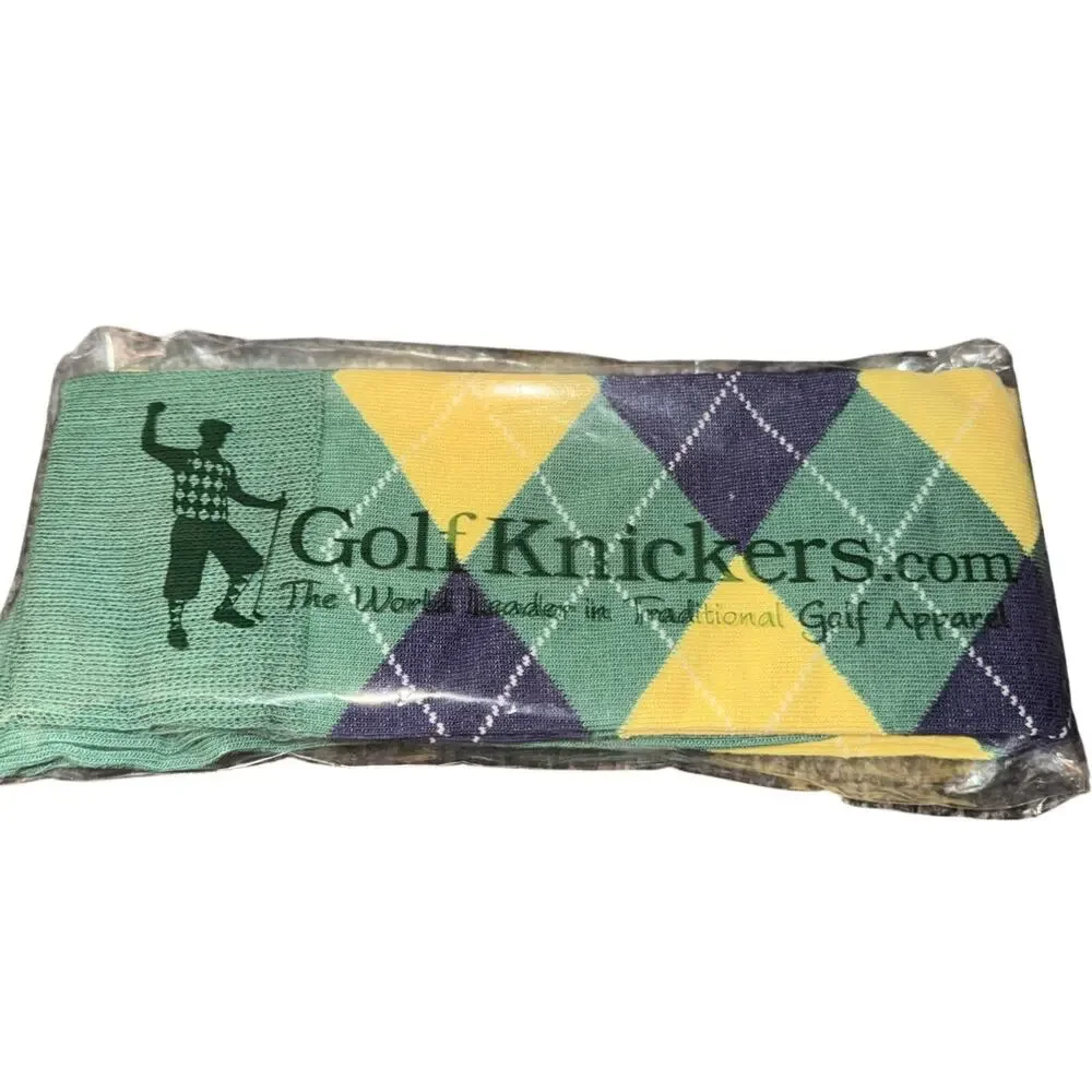 Golf Knickers Colorful Knee High Argyle Cotton Socks Men Yellow Green Blue New